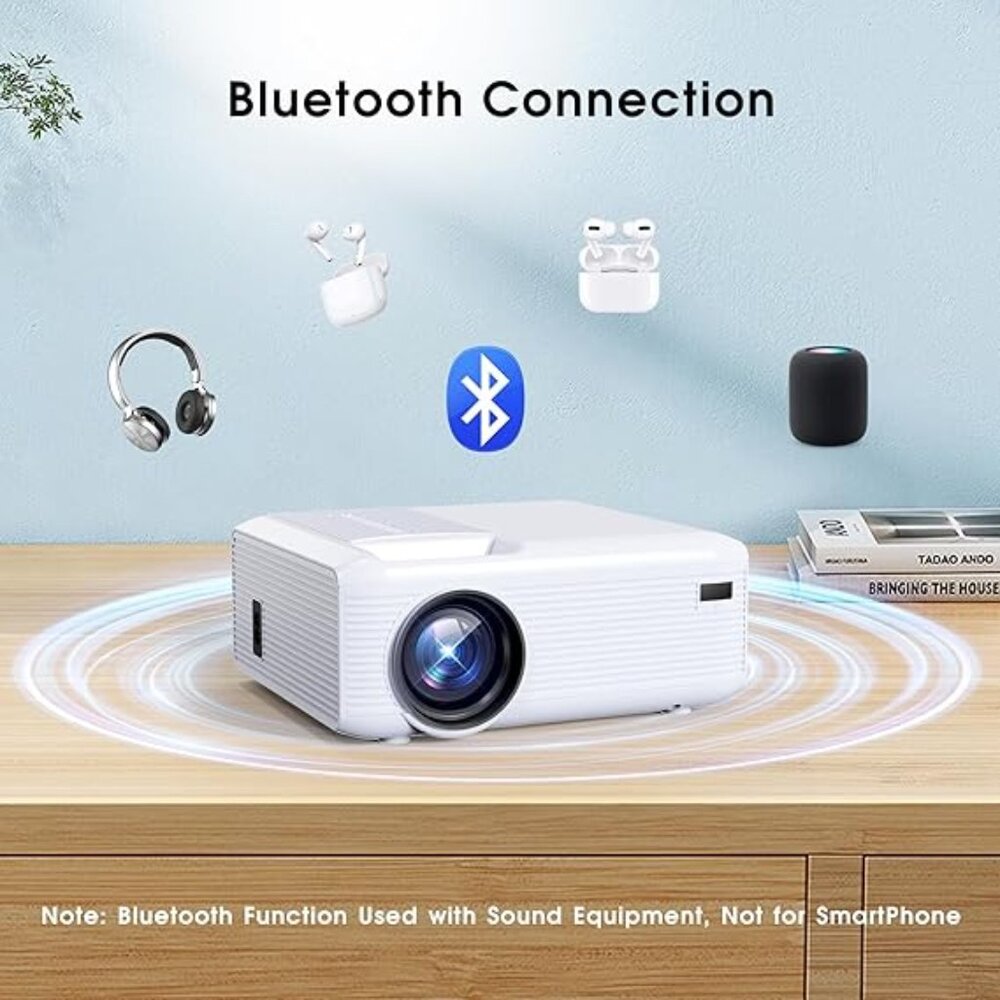 NEW IN BOX! Compact Portable Smart LED Projector w/Tripod, Bluetooth, Remote